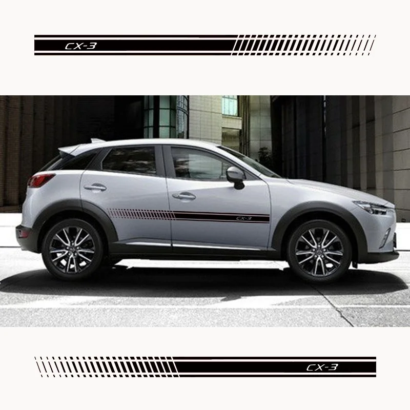 

2pcs Stylish car body sticker vinyl body decal Side Sticker Car accessories For Mazda Cx3 Cx-3