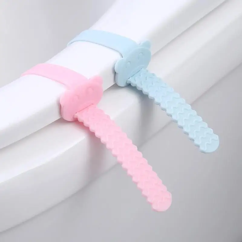Silicone Toilet Seat Lifter Handle Cover Portable Toilet Clean Supplies convenient for Travel Home Bathroom Sanitary Closestool
