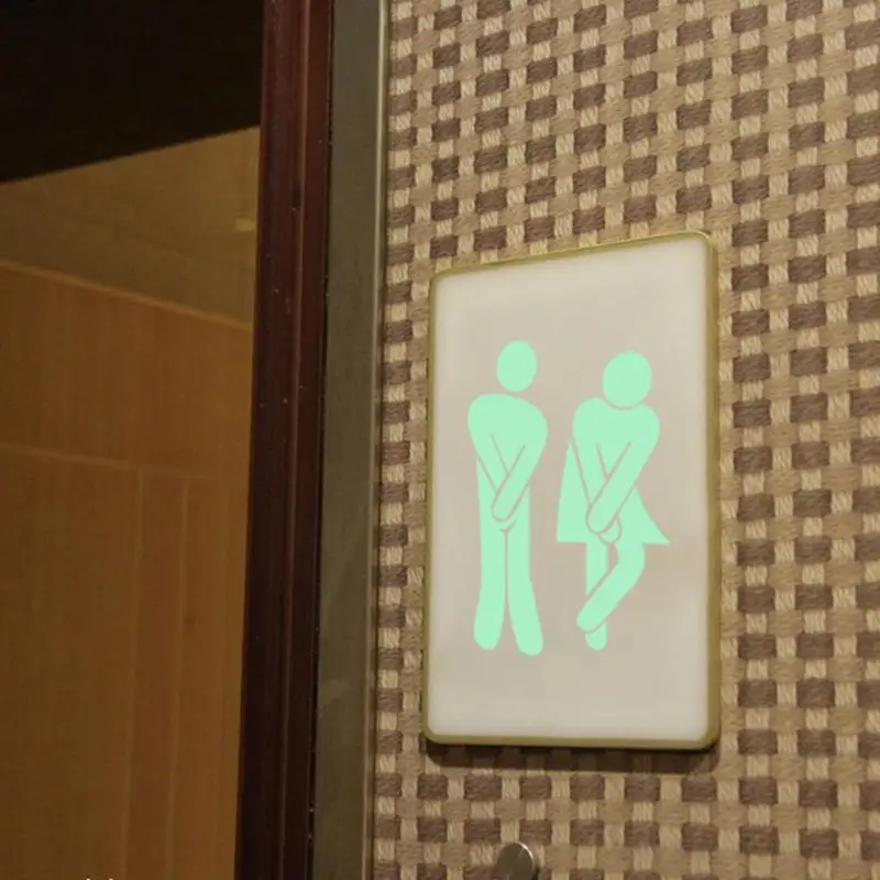 PVC WC Toilet Wall Sticker Sign Sticker Waterproof Luminous Sticker Picture Detachable Toilet Door Sign Family Bathroom Supplies PVC WC Toilet Wall Sticker Sign Sticker Waterproof Luminous Sticker Picture Detachable Toilet Door Sign Family Bathroom Supplies