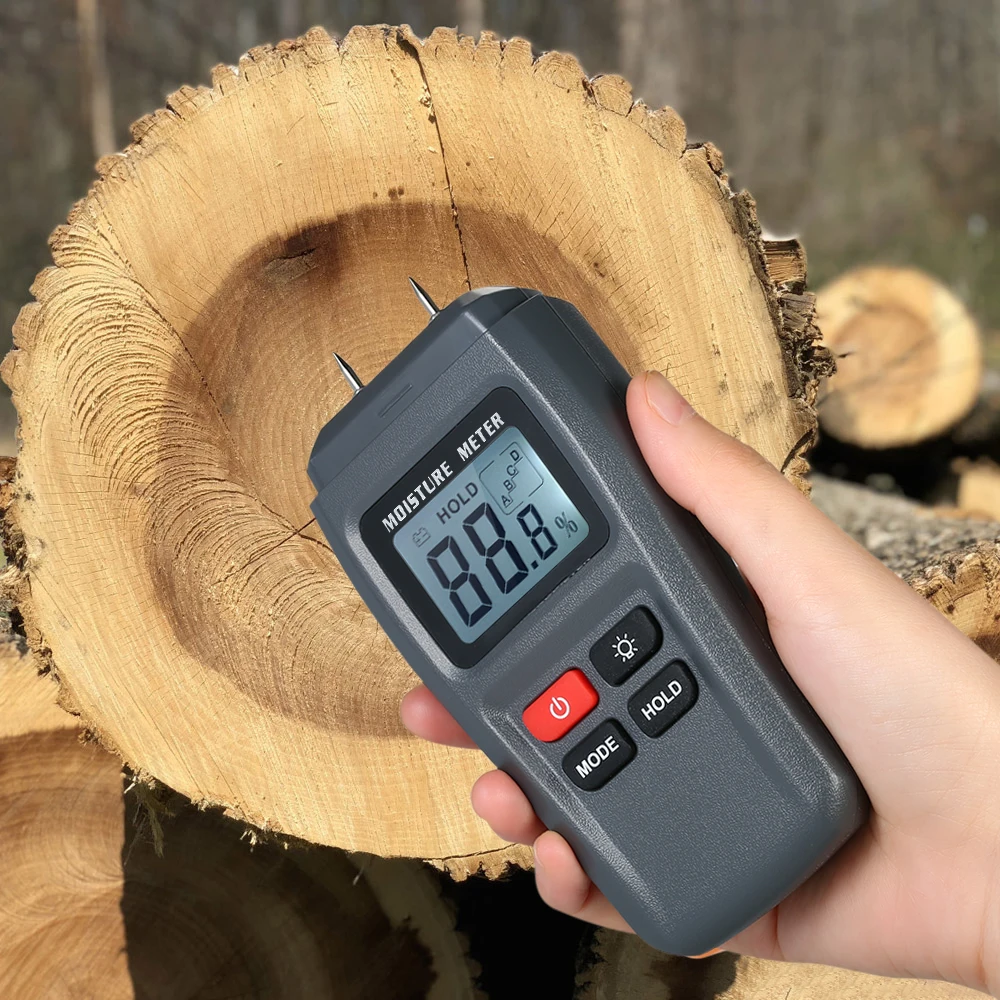 Digital Wood Moisture Meter Handheld LCD Lumber Damp Detector Timber