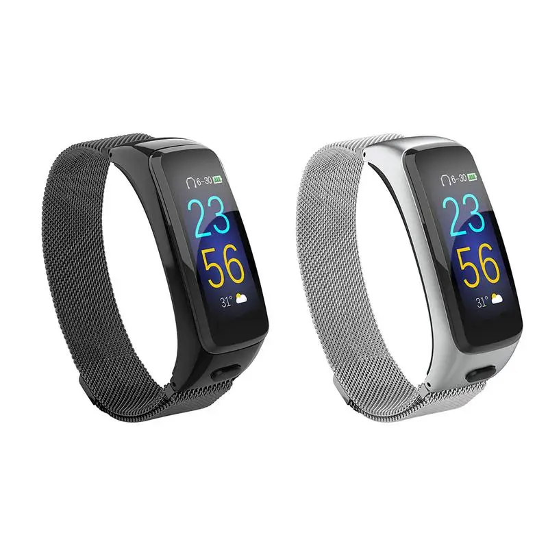 

2-in-1 Function Smart Bracelet Bluetooth Headset Waterproof Built-in Fitness Sports Recording Smart Band Heart Rate Analysis