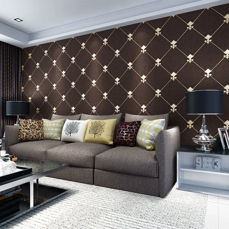 

Suede Tv Backdrop Wallpaper Embossed Diamond Lattice Thickened Modern Minimalist Living Room Bedroom Luxury Wallpaper