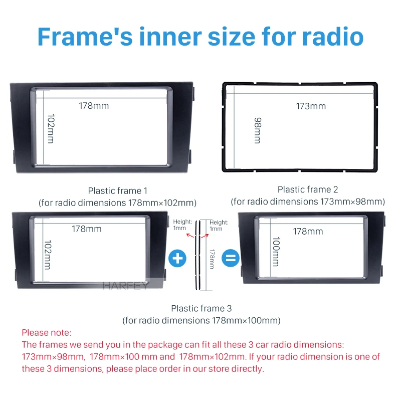 Harfey 2Din в черном автомобилей Радио Фризовая обрезки комплект для монтажа 2002-2006 Audi A6 адаптер DVD рамка для установки автомобильной панели комплект