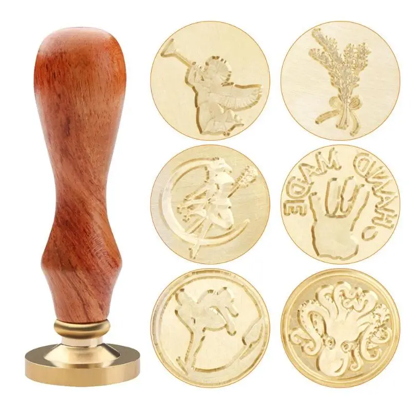  1PC Wood Handle Sealing Wax Stamp for Decorative Greeting Birthday Wedding Invitation Sealing Stamp