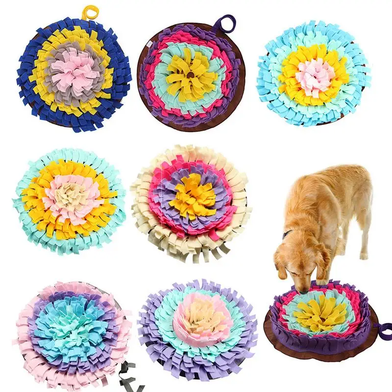 

Dog Round Sniffing Training Mat Dog Washable Puzzle Training Blanket Pet Multicolor Nasal Congestion Training Mat