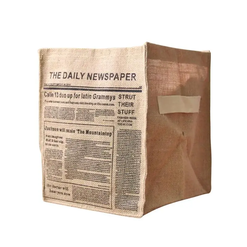 1 قطعة صندوق تخزين طوي الجوت أشتات المنظم خزانة ملابس سلة الغسيل حقيبة اللوازم المنزلية للمنزل فندق المسكن