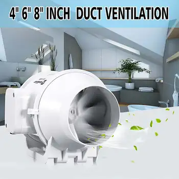 

4'' 6'' 8'' Vent Inline Ventilation Tube Duct Fan Air Blower Speed Controller Pipe Exhaust Fan 220V Booster Turbo Fan 100mm
