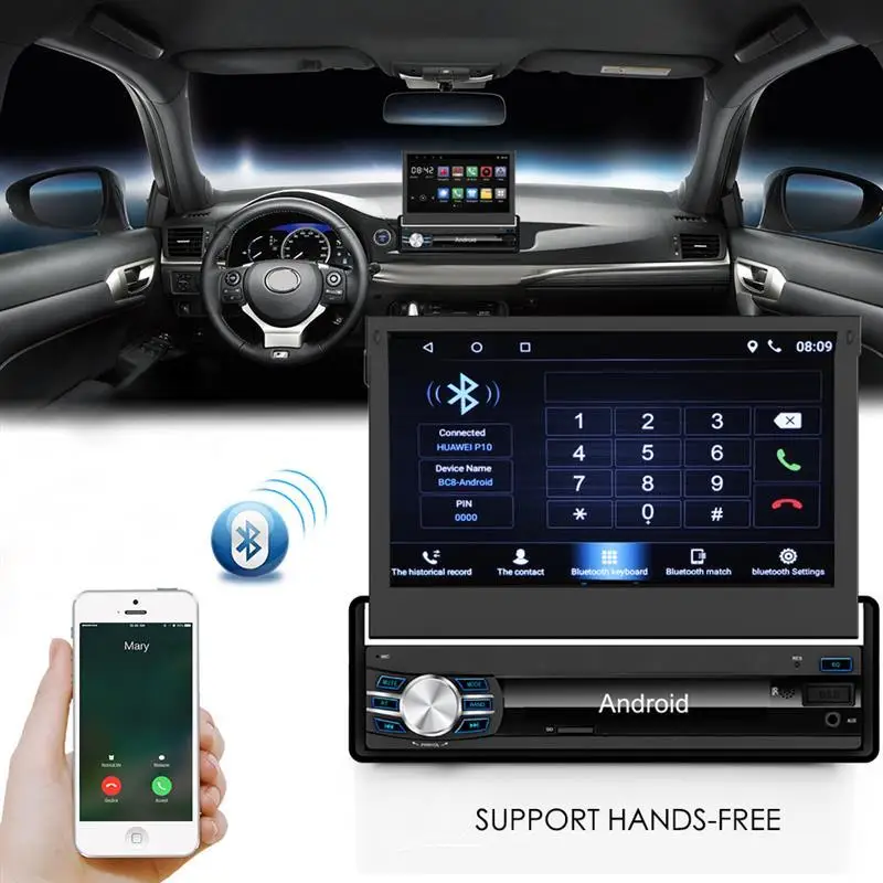 7 дюймовый 1024*600 1 DIN CarStereo плеер Android 6 0 полностью емкостный сенсорный экран GPS