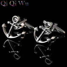 6 Pair Factory Price Silver Boat Anchor Cuff links Shirt French Cufflinks Gifts Men Jewelry Metal Cuffs Buttons Man Wholesale pink cuff links buttons pair