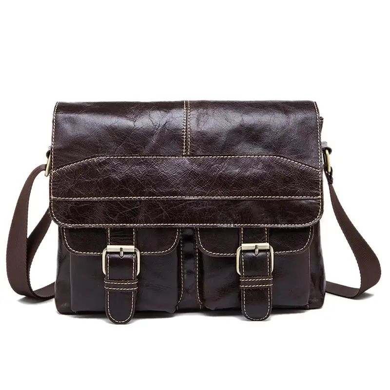 

Mva Messenger Bag Men'S Shoulder Bag Men'S Bag Men'S Retro Zip Men'S Crossbody Bag 9880.Chocolate