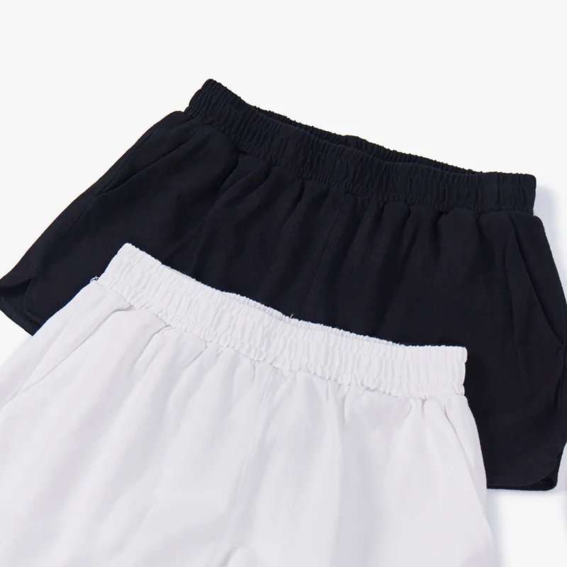 Хлопковые женские штаны пижамы для девочек шорты для сна с эластичной лентой короткие свободные однотонные летние Пижамные штаны для отдыха для подростков