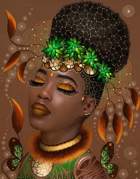 

Diamond Africa Women Butterfly 5D Diy Diamond Painting Cross Stitch Portrait Of Rhinestone Diamond Embroidery Home Decor