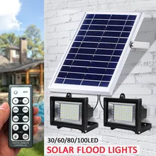 Smuxi «2 в 1» из 2 предметов 30/60/80/100 светодиодный солнечный светильник s на открытом воздухе с пультом дистанционного управления Управление Водонепроницаемый супер яркий светодиодный Солнечный прожектор светильник Настенный светильник