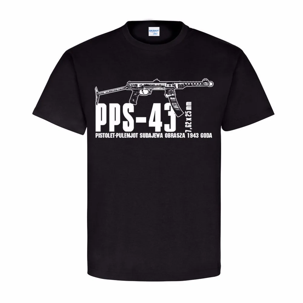 2018 повседневные мужские футболки pps-43 Sowjetische Maschinenpistole Mp Waffe Deko Pistolet-Pulem-tee shirt