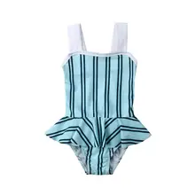 Модная летняя одежда для купания для девочек, полосатый комплект бикини, детский купальный костюм из двух предметов для малышей, купальные костюмы, пляжные костюмы