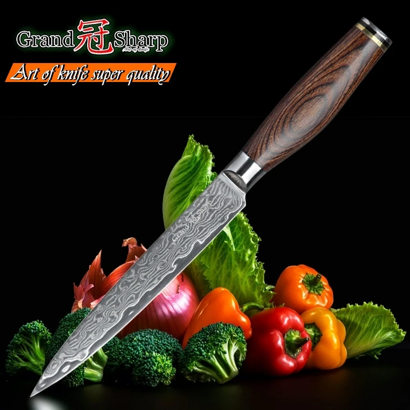 GRANDSHARP 4 7 дюймов нож 67 слоев VG10 японский Дамаск кухонные ножи из нержавеющей стали