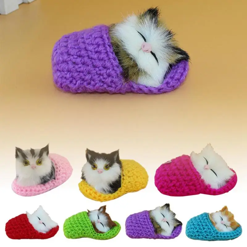 Clearance 1Pc Cute Simulation Soft Plush Cat Lifelike Doll Animal Toys