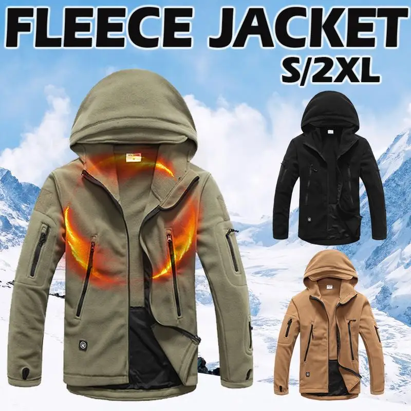 Новая военная тактическая уличная флисовая куртка из мягкой оболочки, Мужская армейская куртка, верхняя одежда, теплое пальто, теплая толстовка для охоты, туризма, спорта
