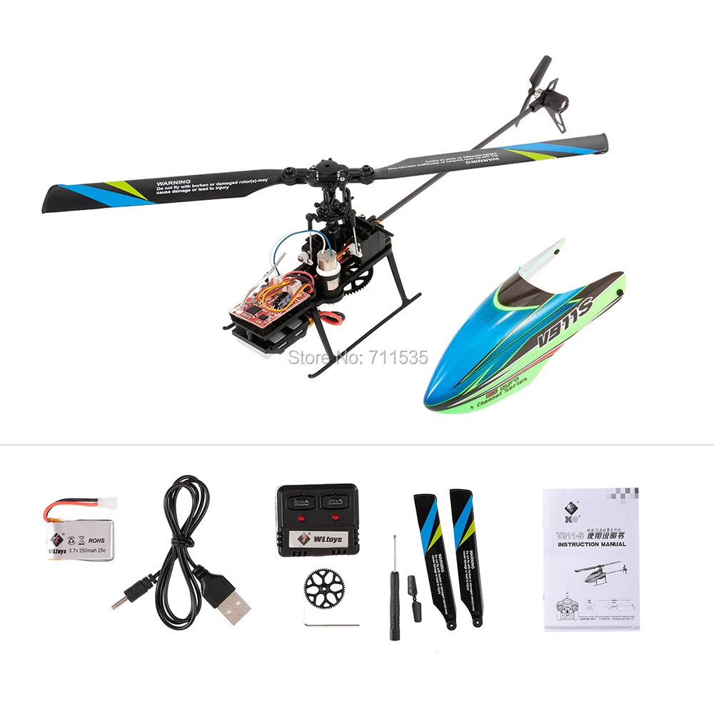 WLtoys V911S 2 4G 4CH пульт дистанционного управления RC вертолет с гироскопом режим RTF для