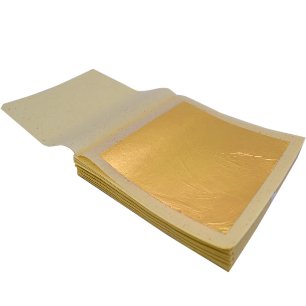 

Pure Real Gold Leaf foil sheet For face Beauty Edible Food Decoration 100 sheets 9.33 x 9.33 cm 99.99% Gold