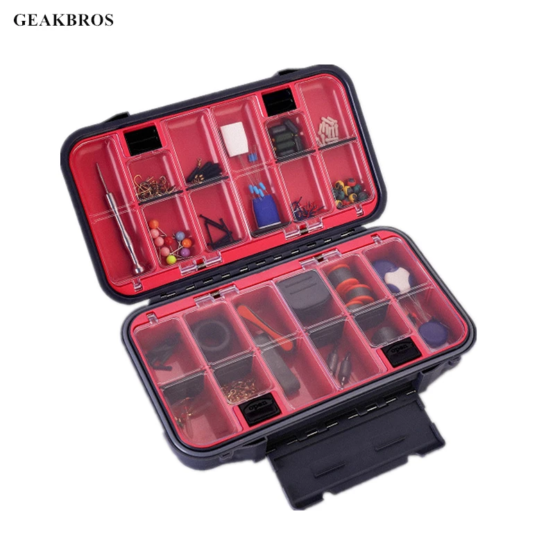 

Double Layer Fishing Tackle Boxes Plastic 12/16/24 Grid Storage Case Waterproof Fly Carp Fishing Accessories Tools Tackle Box