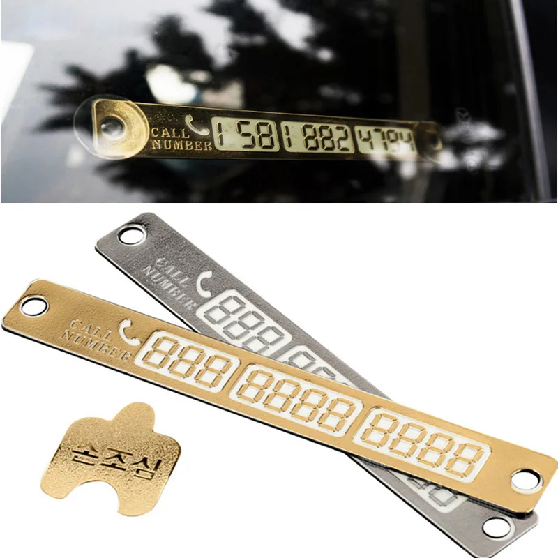 

Luminous Phone Number Notification Car Temporary Parking Card Car Sticker Plate Sucker Night Phone Number Card Auto Products