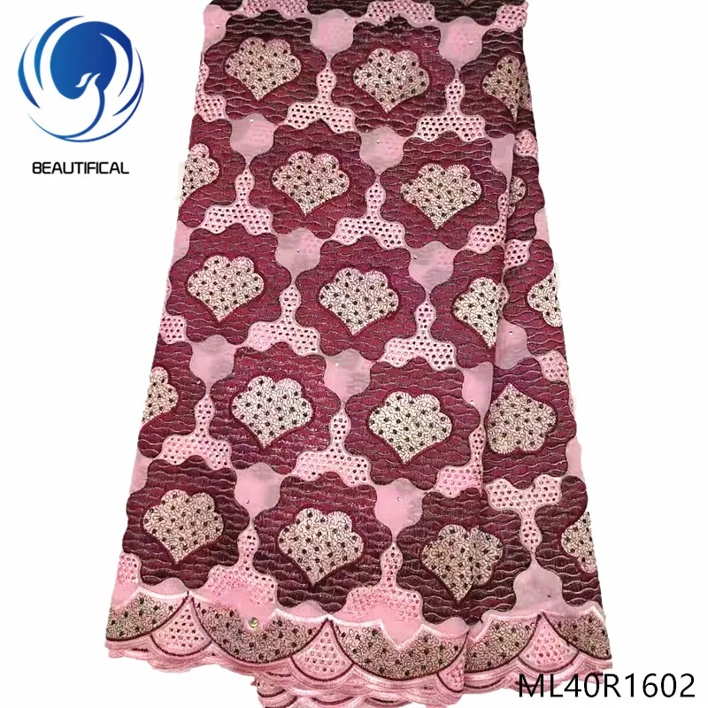 

BEAUTIFICAL cotton lace 2019 high quality swiss cotton voile lace 5 yards latest voile lace ML40R16