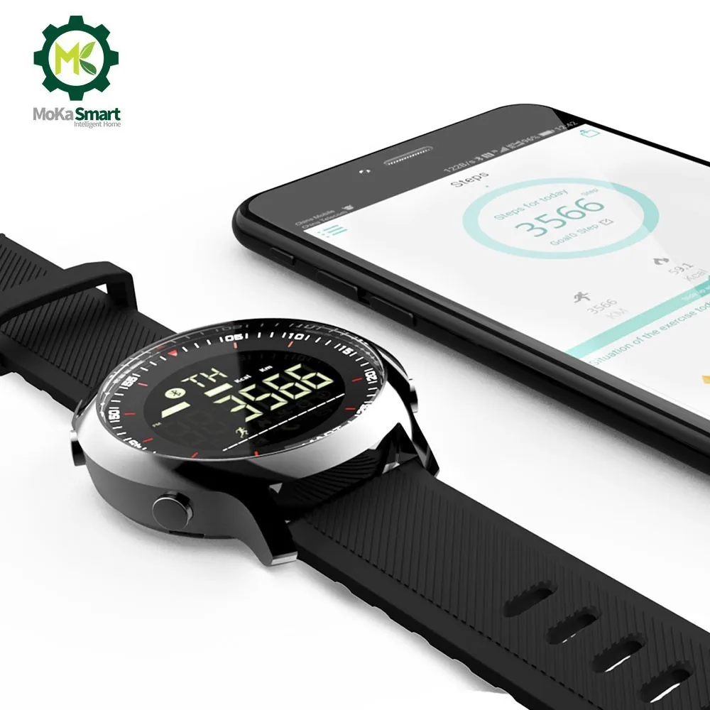 MOKA Sport SmartWatch Bluetooth Waterproof Men Digital Ultra-long Standby Support Call And SMS Reminder Smart Watch For ios