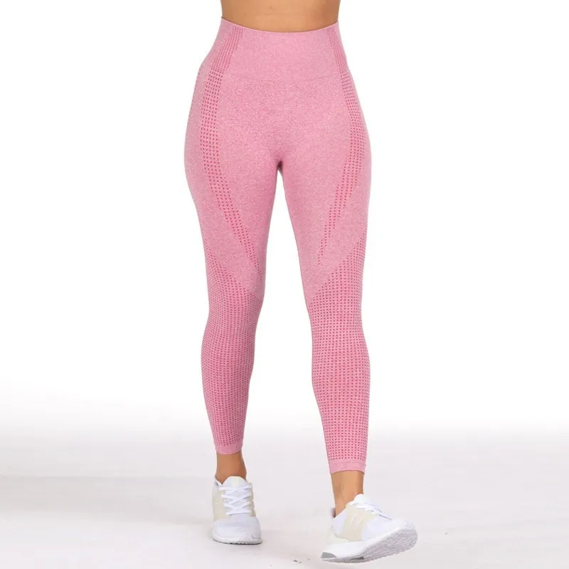 

Women Solid Elastic Gym Leggings Sport Fitness High Waist Push Up Black Yoga Pants Energy Running Leggings Training Tights