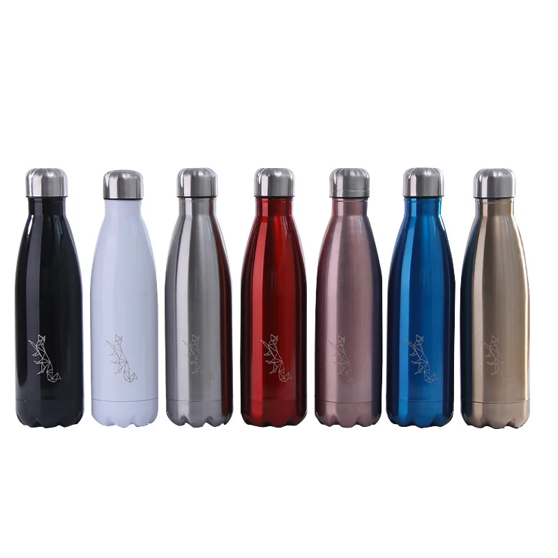 

Electroplate Double-deck Stainless Steel Cola Bottle Vacuum Cup Portable Vacuum Cup Outdoor Sport Aquarius