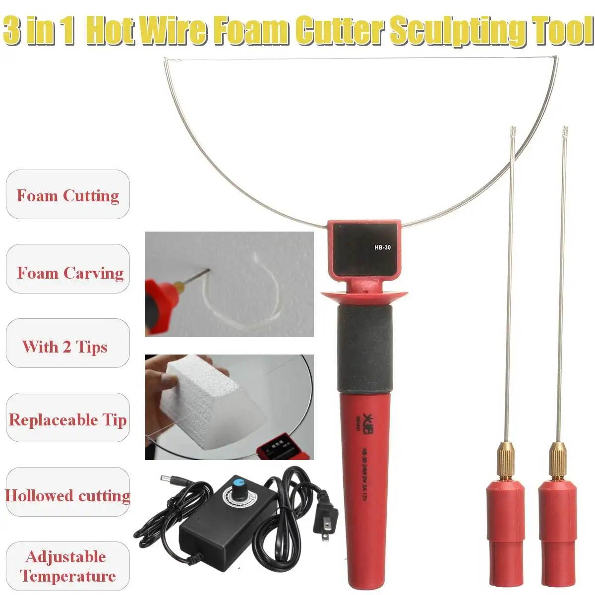 

11cm Professional Foam Cutter 24W Electric Foam Polystyrene Cutting Machine Pen Alloy Portable Styrofoam Cutting Tools