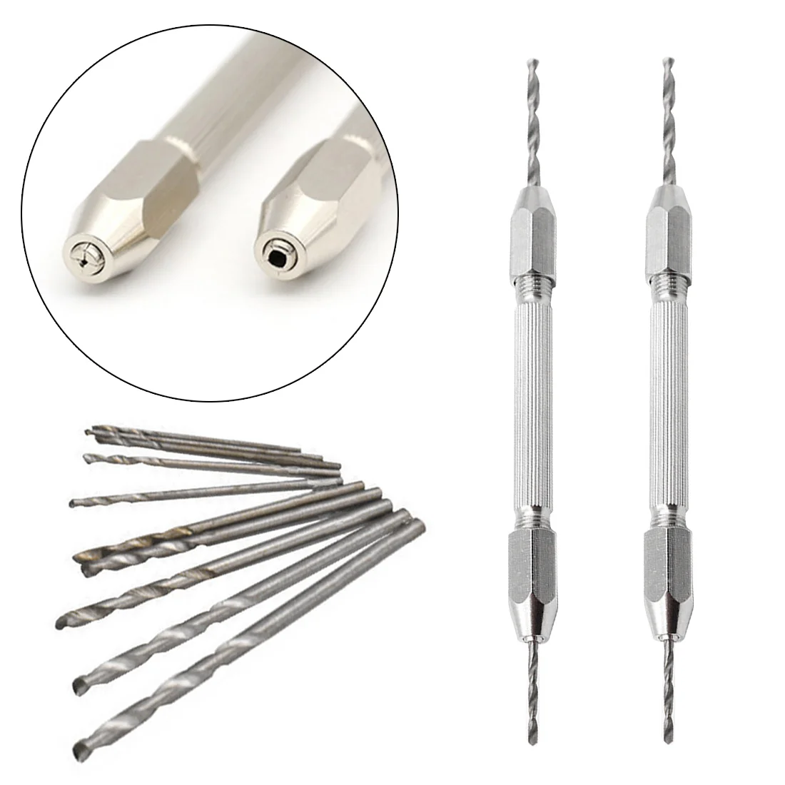 Double chuck manual punching tool Handle Twist Drill 10pcs Mini Twist Drill Bits Set Double