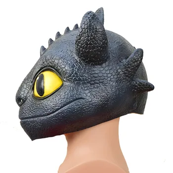 

Cosplay How to Train Your Dragon Toothless Night Fury Gronckle Terrible Full Head Mask Adult Halloween Latex Masks Costume Props