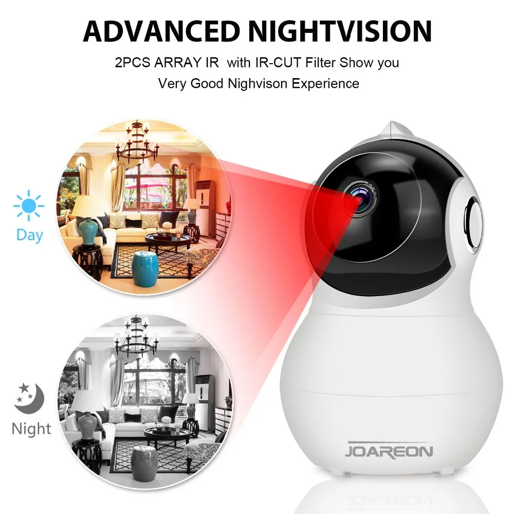 

JOAREON 1080P 2Mega Pixel WiFi H.265 Security Camera, Home Remote Control Monitoring Camera, Pan/Tilt, Motion Detection Alarm