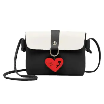 

Women Color Sling Messenger Bag Creative Love Heart PU Leather Crossbody Bags Girls Shoulder Satchel Bag Bolsa Feminina New