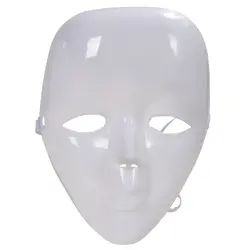 Пластиковая пустая белая Полнолицевая женская маска для костюма, вечеринки, выпускного вечера
