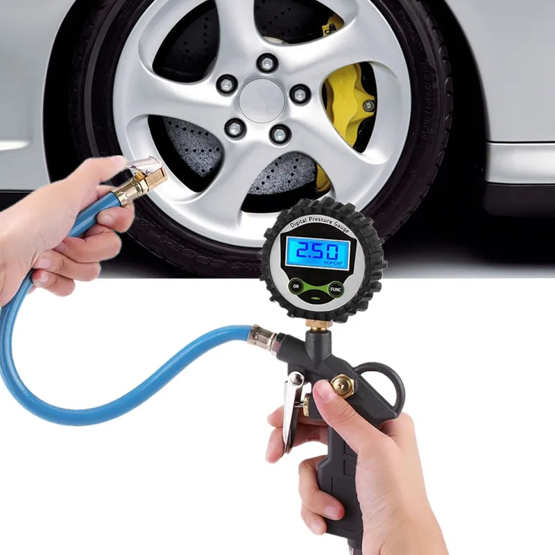 

New Arrival Car Digital Tire Pressure Gauge With Digital Display Built-In 2 X AAA Battery Test Range 0 - 18Bar / 0 - 255Psi