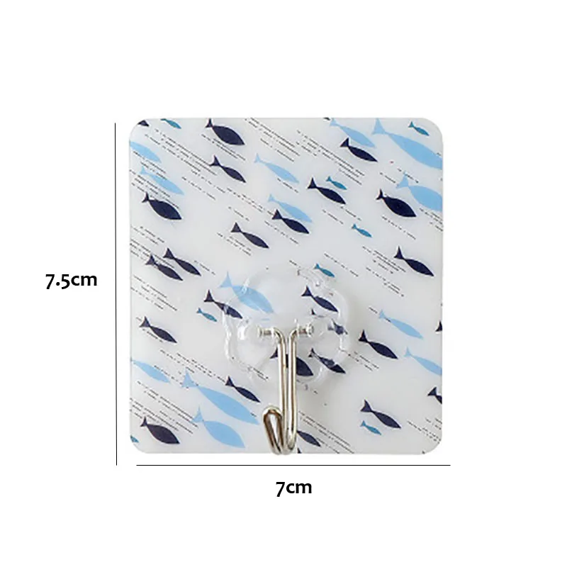 PVC Strong Adhesive Hooks Hangers Decorative Waterproof Bathroom Kitchen Storage Wall Hooks