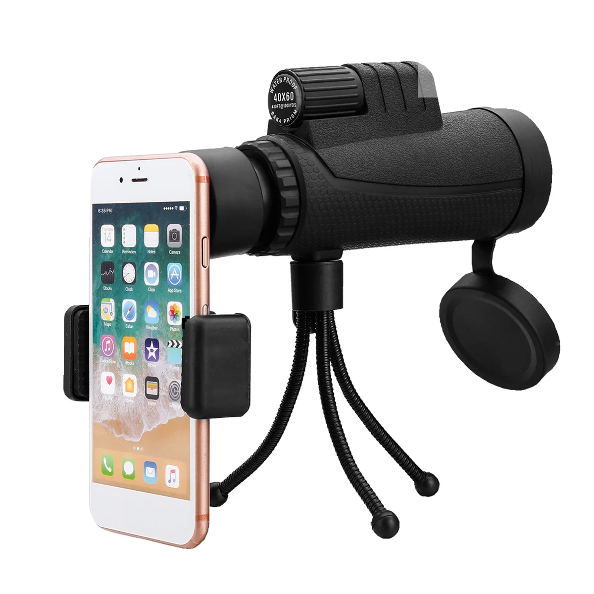 40x60 зум Монокуляр HD телескоп Охота ночное видение телеобъектив камеры+ держатель телефона+ Штатив для iPhone 6 7 8 X XR