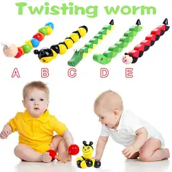 Деревянные игрушки различные цветные гусеницы Shilly насекомые развивающие игрушки Упражнение ваш ребенок палец гибкая Игрушка Дети
