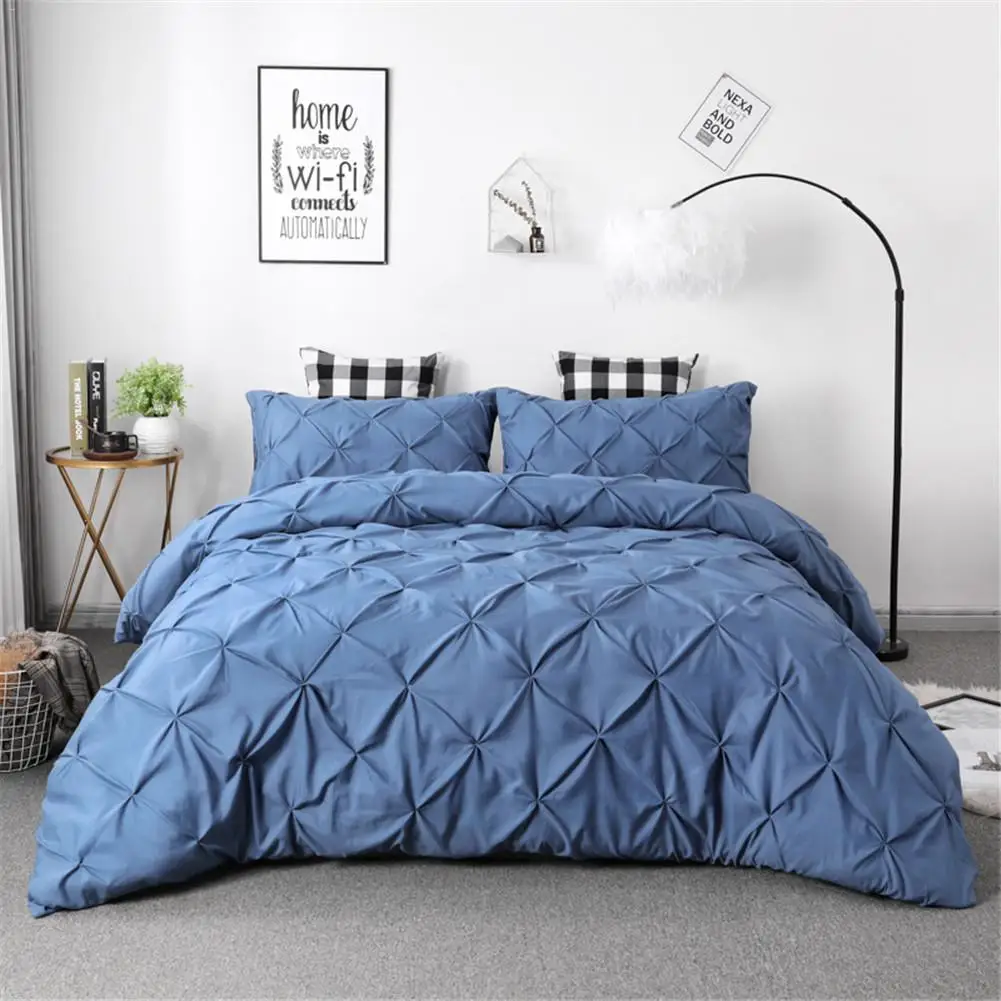 

Polyester Luxury Pinch Pleat Pintuck Fashion Duvet Set Quilt Cover Pillow Case Sheets Quilt Bed Linings High-quality Material