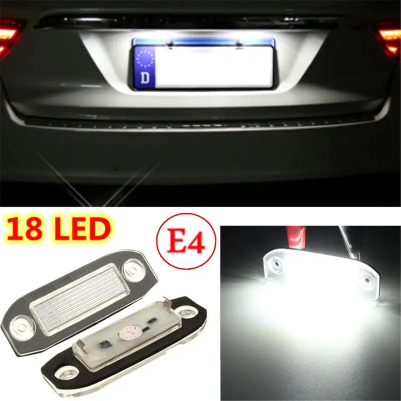 

2Pcs 18 LED Car Licence Plate Light Number Lamp For Volvo S40 S60 S80 V50 XC60 XC70 XC90 V50 E-marked White