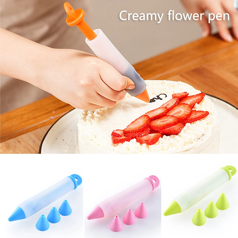 

Sale Silicone Decorating Pen Food Writing Pen Cake Mold Pastry Nozzles Chocolate Cookie Decorating tools kitchen accessories