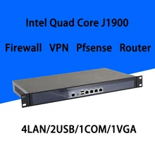 Брандмауэр Mikrotik Pfsense vpn-сетевая безопасность устройства маршрутизатор ПК Intel quad core COM J1900 [HUNSN SA19R],(4LAN/2USB/1COM/1VGA