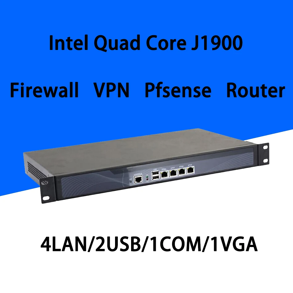 #^Special Price Firewall Mikrotik Pfsense VPN Network Security Appliance Router PC Intel Quad Core COM J1900[HUNSN SA19R],(4LAN/2USB/1COM/1VGA)