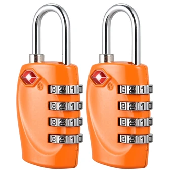 

2 padlock with 4-digit TSA code for bags and orange bags