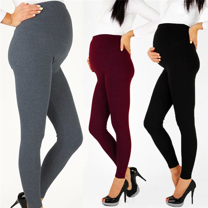 Pregnancy Maternity Winter Warm Pants Leggings High Elastic Waist ...