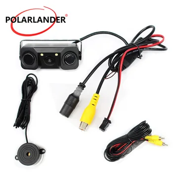 

Car Reverse Backup Cameras LED Light CCD Car Rearview Camera with 2 Sensors 2 in 1 HD Parking Radar System