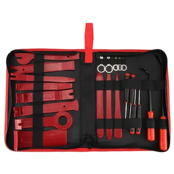 

22pcs Set Car Metal Plastic Kit Audio Speaker Door Panel Open Molding Set Pouch Pry Tool Hand Tools Car Auto Trim Removal Tool