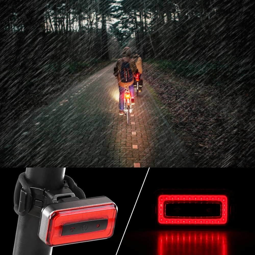 Clearance Waterproof Bicycle Rear Light Portable USB Rechargeable COB Night Riding Warning Light Safety Light Lantern for MTB Road Bike 5